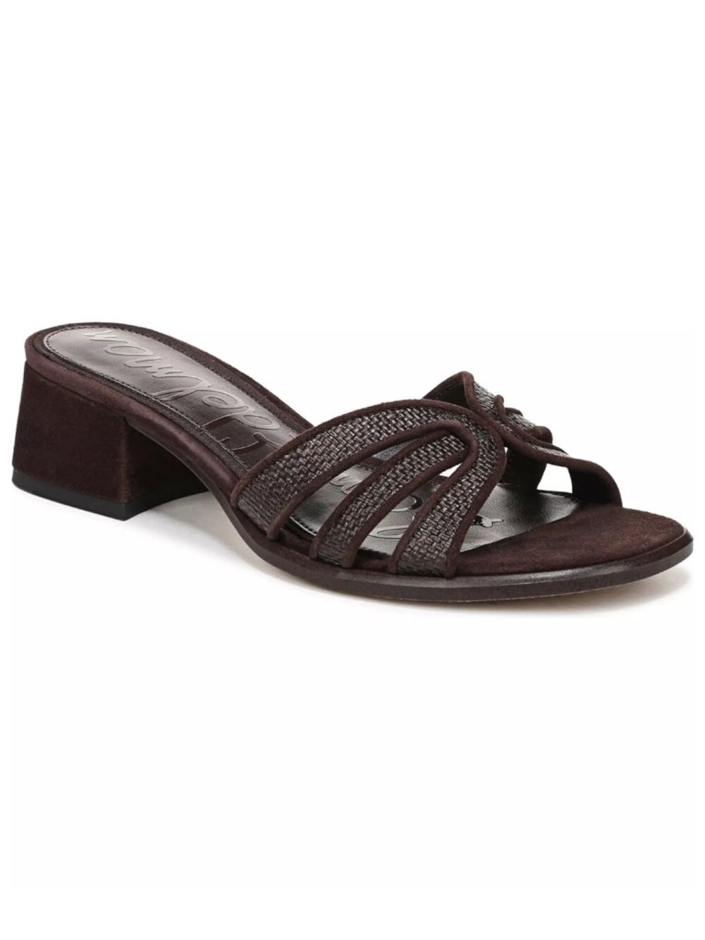 Sam Edelman Farrin 2 Block Heel Slide Sandals Cafe Noir Size 7.5 M NWT